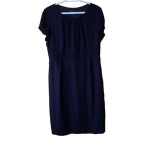 Boden Black Viscose Short Sleeve Popover Dress Gathered Waistline Size US Large